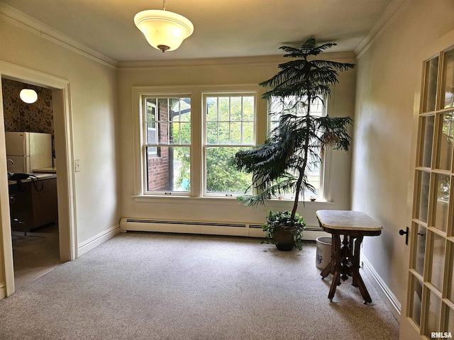 1155 N Cherry St, Galesburg, IL 61401 - interior space featuring a baseboard heating unit and crown molding
