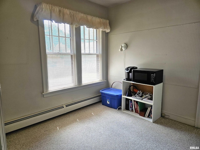 1155 N Cherry St, Galesburg, IL 61401 - misc room with a baseboard heating unit, carpet floors, and healthy amount of natural light