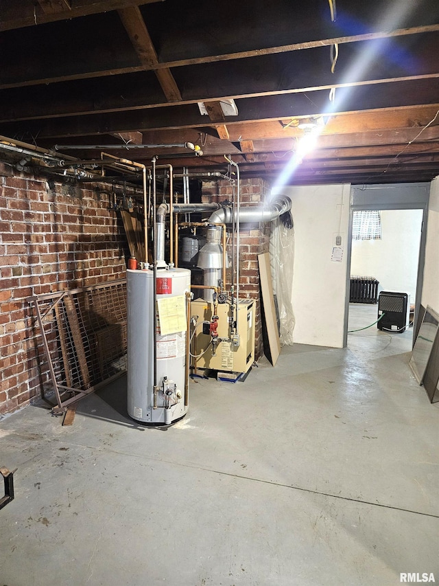 1155 N Cherry St, Galesburg, IL 61401 - basement with water heater and a heating unit