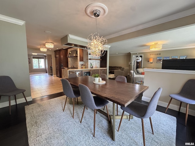 6 Ottawa Trl, Galesburg, IL 61401 - dining room with a chandelier and crown molding