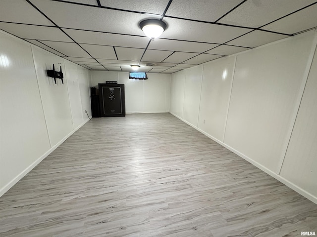 1275 Sunview Dr, Canton, IL 61520 - finished below grade area with a paneled ceiling and wood finished floors