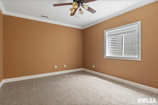 4408 Foxhall Ln, Springfield, IL 62711 - empty room with crown molding, carpet flooring, and ceiling fan