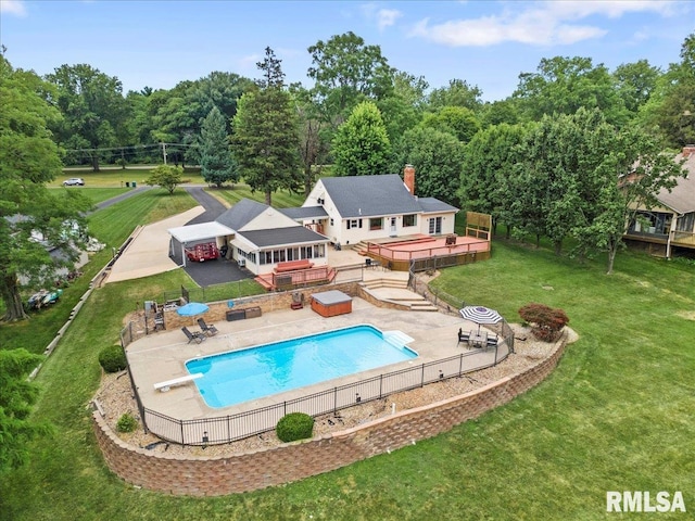 14 Beachview Ln, Springfield, IL 62712 - rear view of house with a deck, a fenced backyard, a patio, and a gazebo