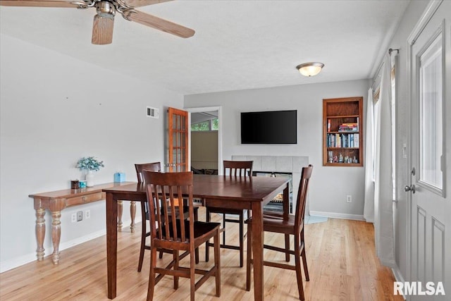 14 Beachview Ln, Springfield, IL 62712 - dining room featuring ceiling fan and light wood finished floors