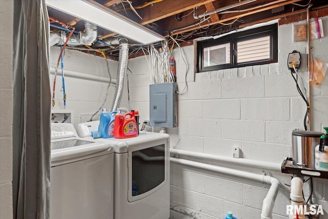 14 Beachview Ln, Springfield, IL 62712 - washroom featuring separate washer and dryer and electric panel