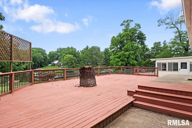 14 Beachview Ln, Springfield, IL 62712 - wooden terrace featuring view of wooded area