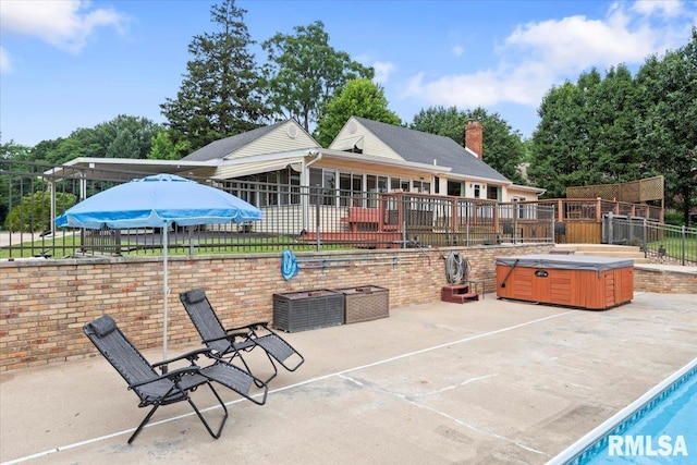 14 Beachview Ln, Springfield, IL 62712 - view of patio / terrace with a hot tub