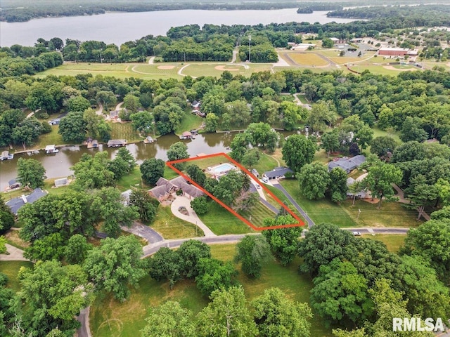 14 Beachview Ln, Springfield, IL 62712 - view of property location featuring a large body of water and property parcel outlined