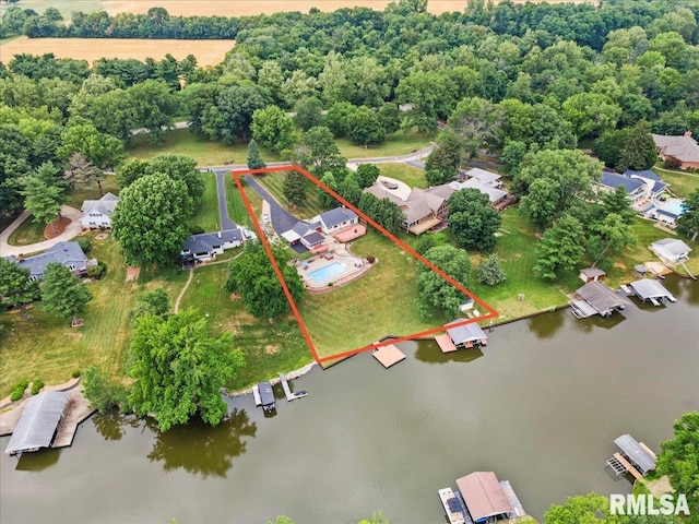 14 Beachview Ln, Springfield, IL 62712 - view of property location with a large body of water and property parcel outlined