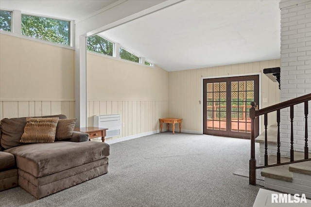 14 Beachview Ln, Springfield, IL 62712 - sitting room with stairway, carpet, plenty of natural light, and vaulted ceiling