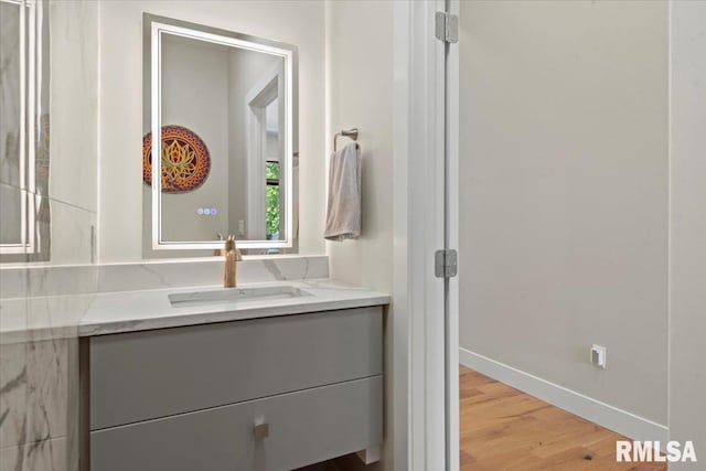 2004 Grants Pond, Chatham, IL 62629 - bathroom with vanity and wood finished floors