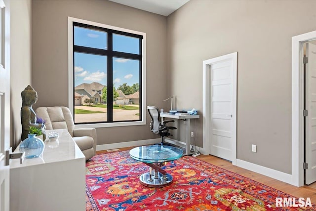 2004 Grants Pond, Chatham, IL 62629 - home office with light wood-type flooring and baseboards