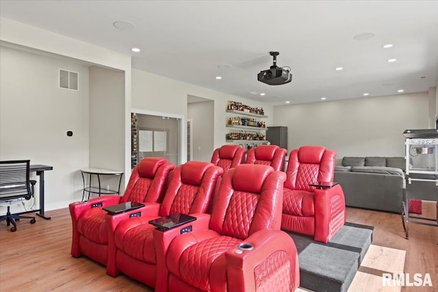 2004 Grants Pond, Chatham, IL 62629 - home theater room with wood finished floors and recessed lighting