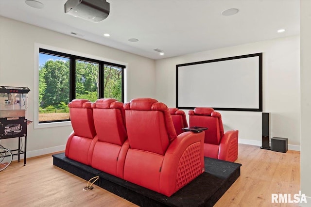2004 Grants Pond, Chatham, IL 62629 - home theater room featuring wood finished floors and recessed lighting