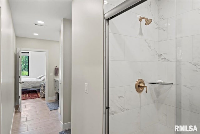 2004 Grants Pond, Chatham, IL 62629 - bathroom with a shower stall, ensuite bathroom, and recessed lighting
