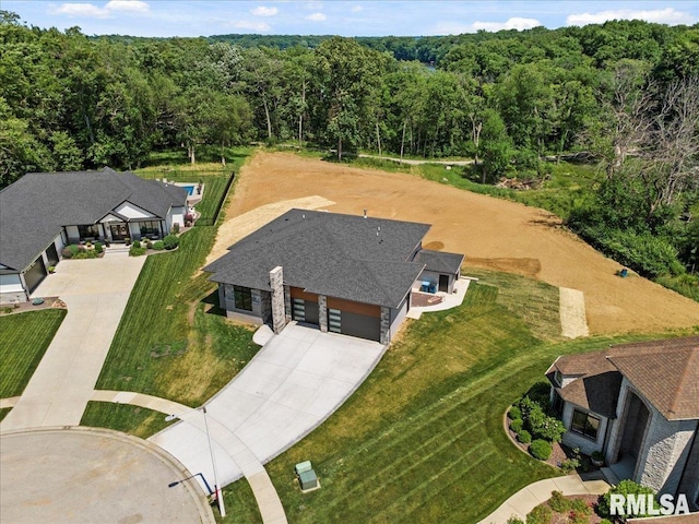 2004 Grants Pond, Chatham, IL 62629 - view from above of property with a forest