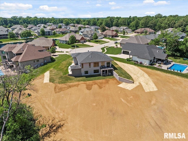 2004 Grants Pond, Chatham, IL 62629 - aerial view of residential area with a pool