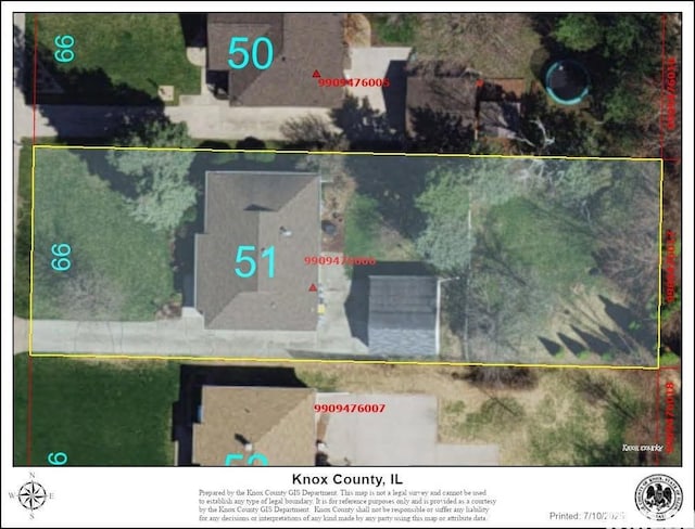 161 Hawkinson Ave, Galesburg, IL 61401 - aerial view of property's location
