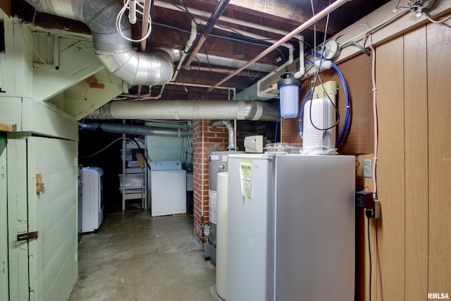 2716 Elm St, Quincy, IL 62301 - utility room featuring washing machine and clothes dryer and water heater