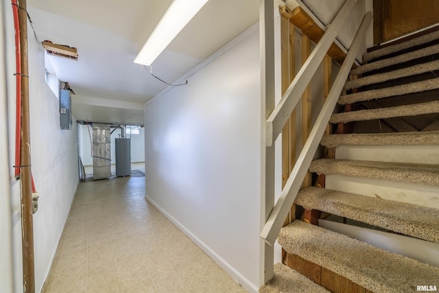 2700 Northridge Dr, Quincy, IL 62301 - staircase with baseboards and electric panel