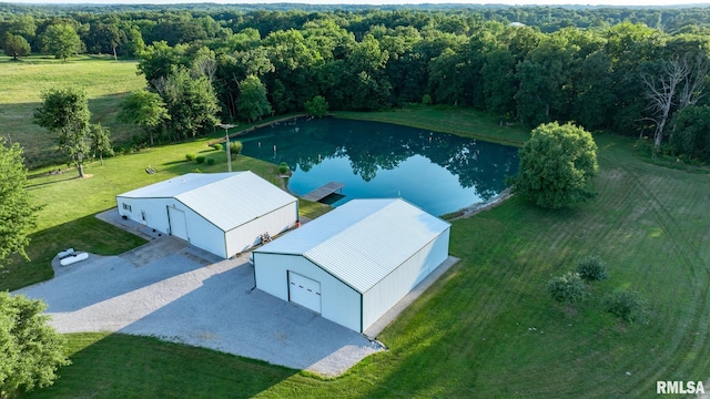 23490 E Maple Rd, Bluford, IL 62814 - aerial view of property and surrounding area with a large body of water and a heavily wooded area