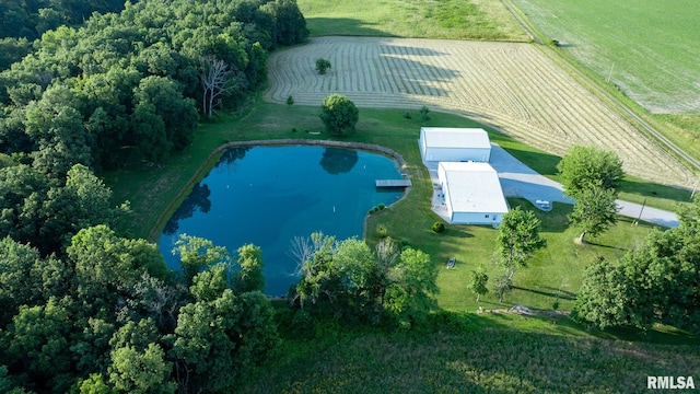 23490 E Maple Rd, Bluford, IL 62814 - aerial view of property and surrounding area with rural landscape, a nearby body of water, and farmland