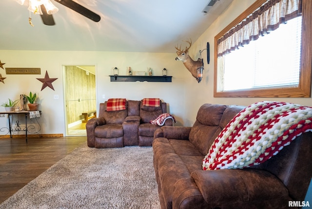 23490 E Maple Rd, Bluford, IL 62814 - living room featuring wood finished floors and a ceiling fan