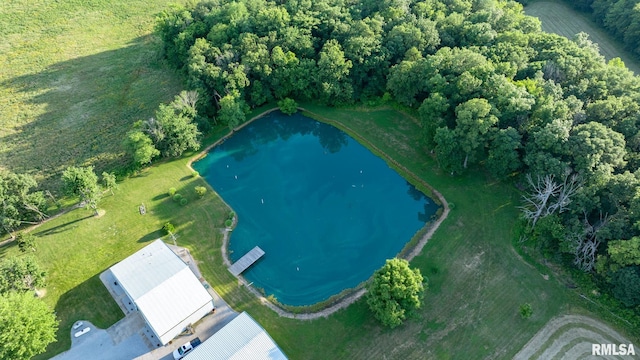 23490 E Maple Rd, Bluford, IL 62814 - aerial view of property and surrounding area with a nearby body of water