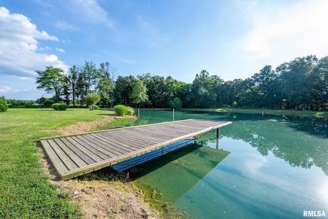 23490 E Maple Rd, Bluford, IL 62814 - dock with a water view and a lawn
