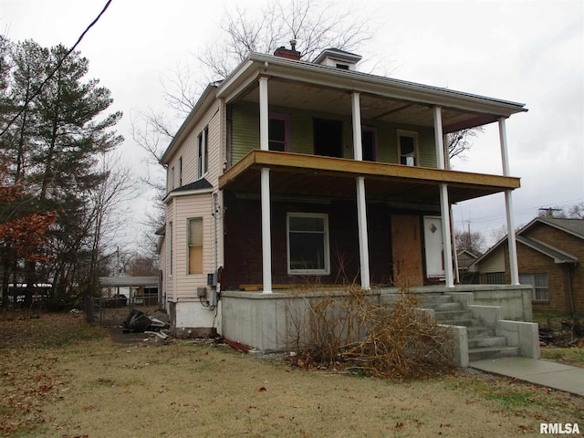 view of front of property with a porch