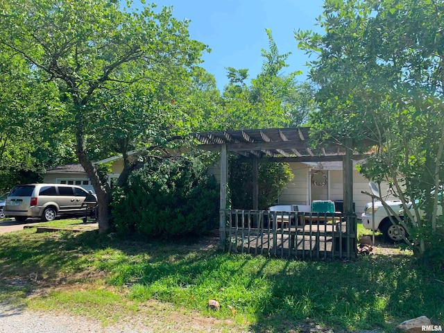 exterior space featuring a pergola