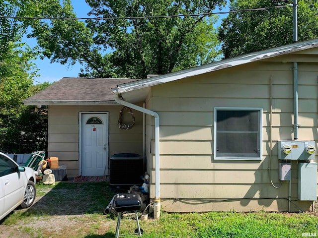 exterior space with central air condition unit