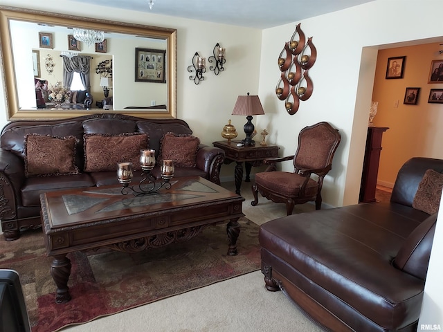 view of carpeted living room