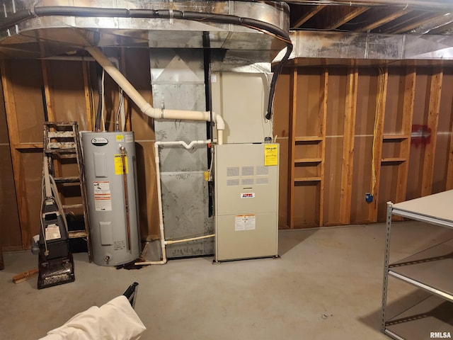 utility room featuring electric water heater