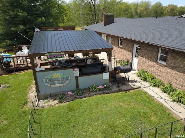 view of yard with a gazebo