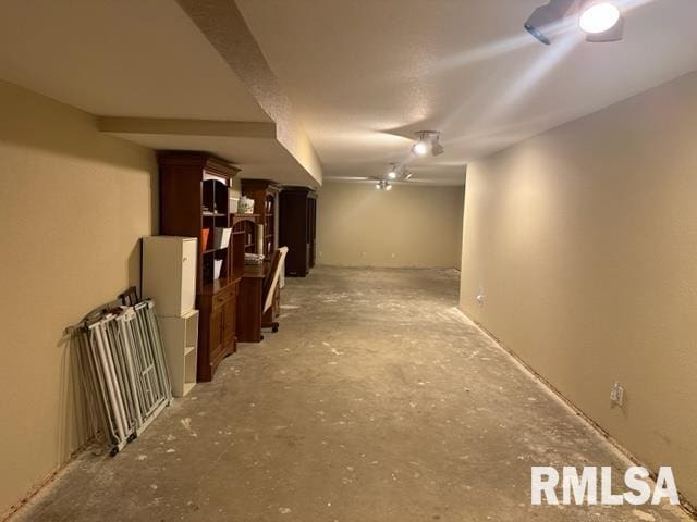 basement featuring carpet