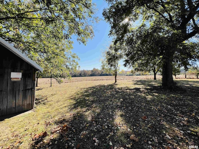 view of yard featuring a rural view