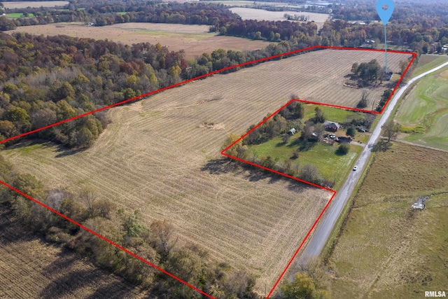 drone / aerial view featuring a rural view