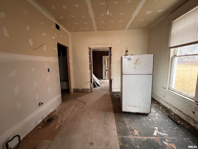 kitchen with white refrigerator