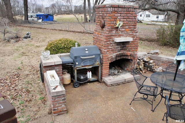 view of terrace featuring grilling area