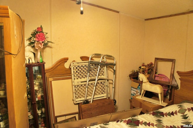 bedroom with a textured ceiling