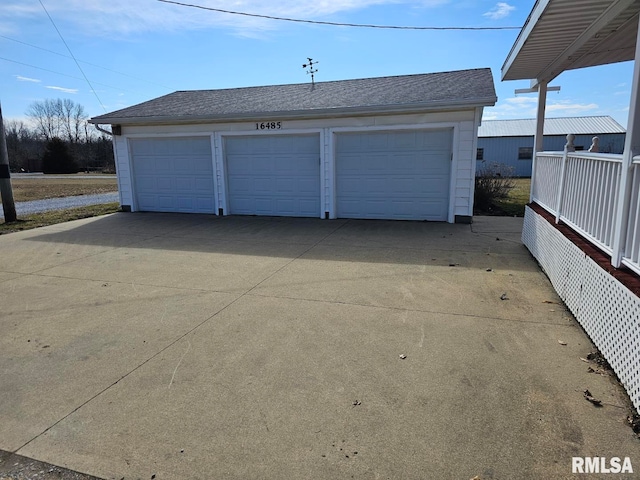 view of garage