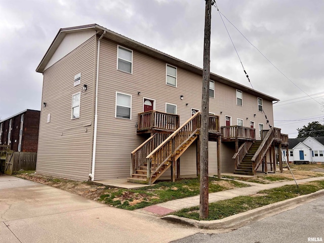 exterior space featuring a wooden deck