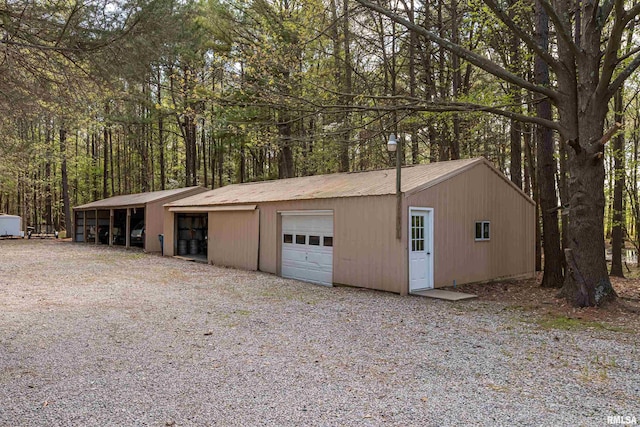 view of garage