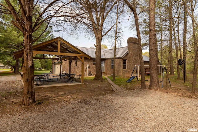 view of jungle gym with a gazebo