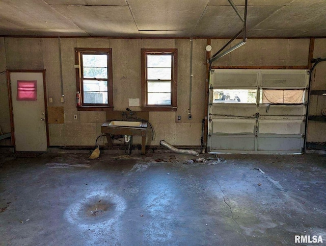 garage featuring sink