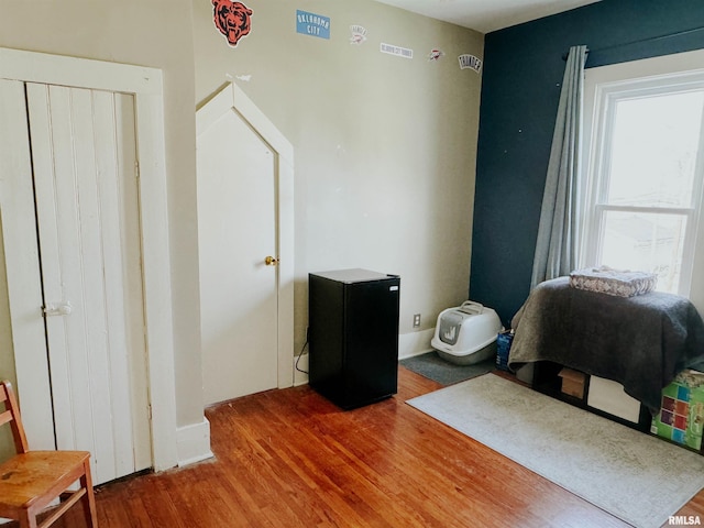 bedroom featuring hardwood / wood-style flooring