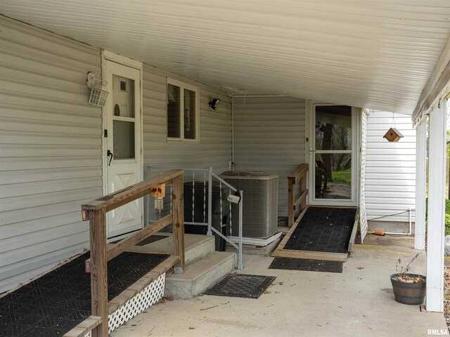 entrance to property with central air condition unit