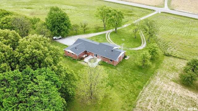 aerial view with a rural view