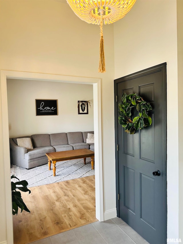 foyer featuring hardwood / wood-style flooring